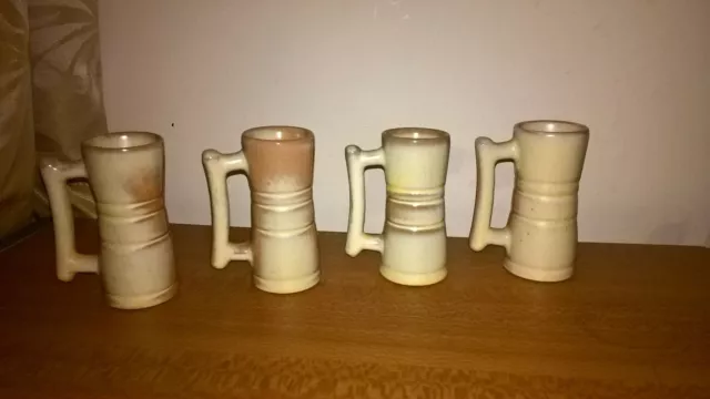 Vintage Frankoma Pottery Demitasse expresso coffee Cup Mugs 26DC bundle set of 4