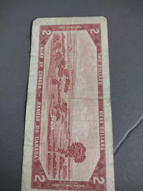 Canada Two Dollar Bill - Ottawa 1954 - 2 Dollars - Great Condition!!! 3