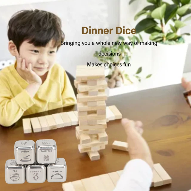 5PCS DINNER DICE Funny Portable Food Decision Dice For Valentines
