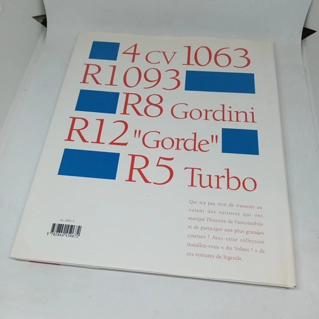 LIVRE RENAULT AU volant 1994 LA SIRENE AUTO GORDINI Dauphine R5 Turbo