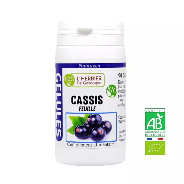 Cassis feuille Bio | 90 gélules végétales sans OGM | 100% naturelle