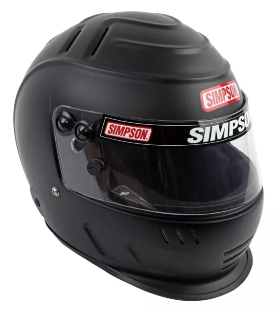 Simpson Racing Speedway Shark Racing Helmet Matte Black - 7 5/8 - DOT/SNELL