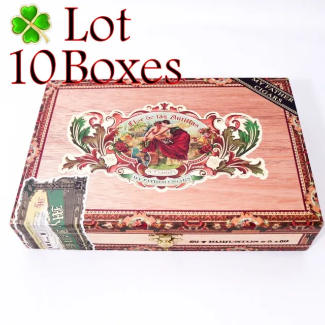 10 Boxes of Flor de las Antillas | Sun Grown Robustos Wood Cigar Box Lot