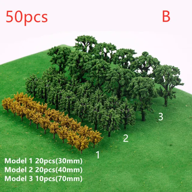 Plastic Model Trees Train Railroad Wargame Park Scenery HO Scale Scene Layout