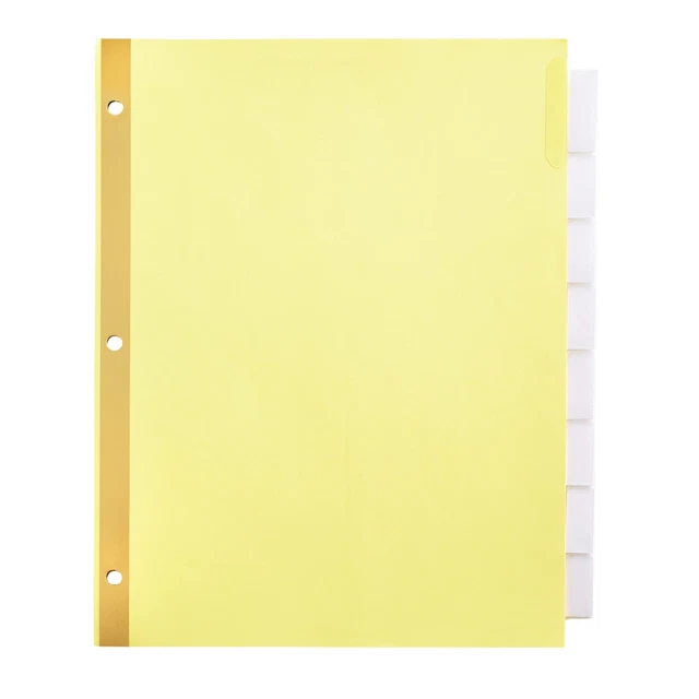 Office Depot Brand Insertable Dividers W/Big Tabs, Buff, Clear Tabs, 8-Tab, 4-Pk