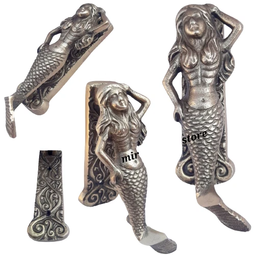 Mermaid Door Knocker Nautical Antique Home Decorative Knocker Solid Aluminum