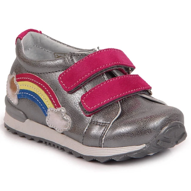 Girls' shoes with touch fastener silver Kornecki 6775