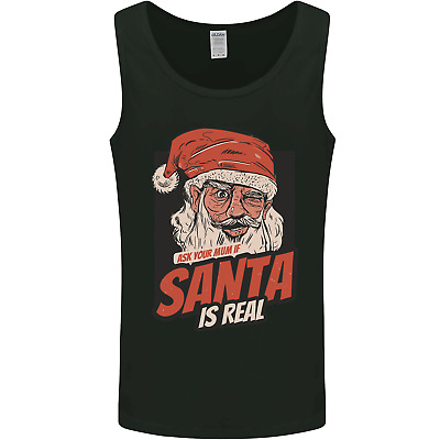 Ask Your Mum If Santa Real Funny Christmas Mens Vest Tank Top