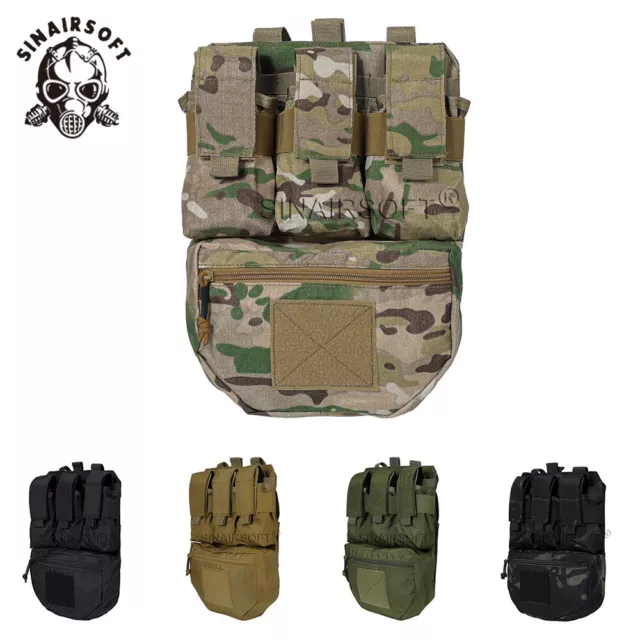 Tactical Assault Back Panel Bag MOLLE Ammo Plate Carrier Pouch For Hunting Vest