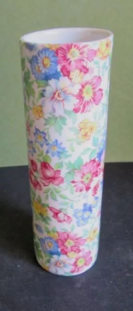 Petit Vase Rouleau En Porcelaine Decor Floral