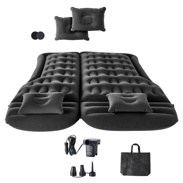 Matelas Gonflable Pour Voiture - 126x174cm - Avec Pompe Et Coussin - Gris