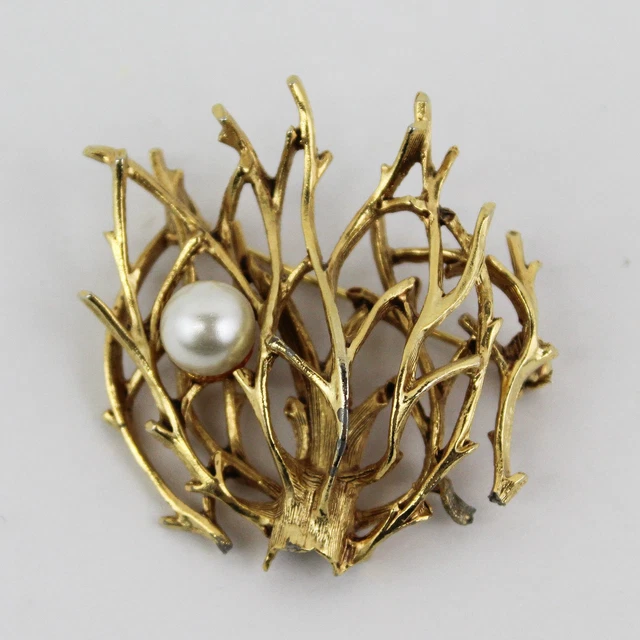 Broche Vintage Carven En Forme De Coquillage Doré - Modèle Déposé