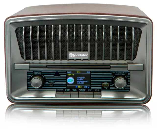 Radio CD Portatile Vintage Digital DAB+/FM Lettore CD-MP3 Bluetooth USB, Stereo