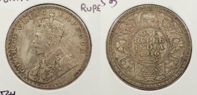 INDIA 1916-(c) Rupee #WC89134