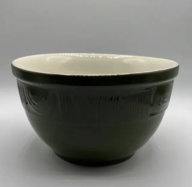 Hall China Co Dark Green Pottery Mixing Bowl