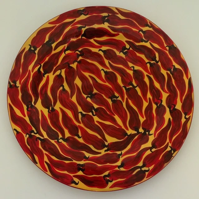 Vintage 12" Red Chili Pepper Summer Art Decor Wall Plate Southwestern Style