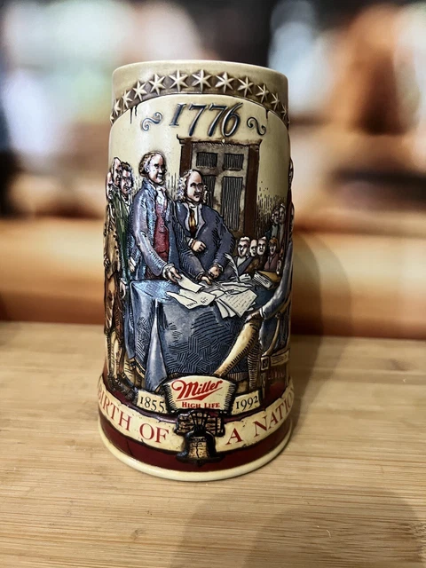 Miller Genuine Draft "Birth Of A Nation" 1776 Beer Stein second in a Series 1992