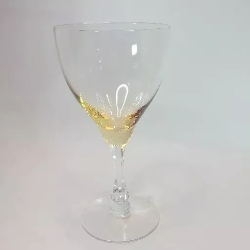 Vtg Fostoria Vogue Crystal Wine Glass Gold Tint Elegant Style 7" Replacement