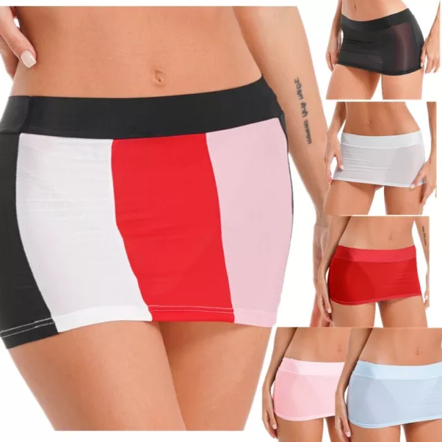 Women's See-Through Mesh Low Rise Pencil Mini Skirt Night Clubwear Beachwear