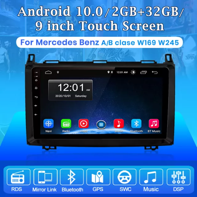 9" Android Car Radio GPS Sat Navi For Mercedes Benz A B Class BT DAB+ Rearcamera 3