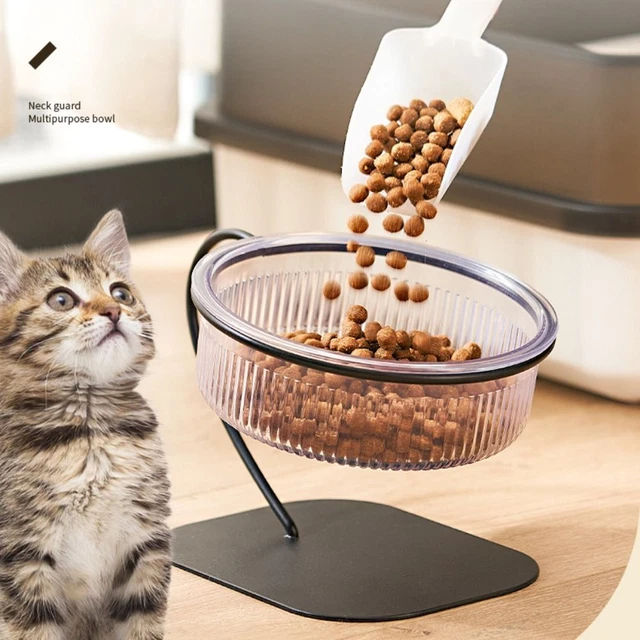 Alimentador Soporte Elevado Acero Inoxidable Gato Tazón Comida Gato Tazón Alimentación Mascota