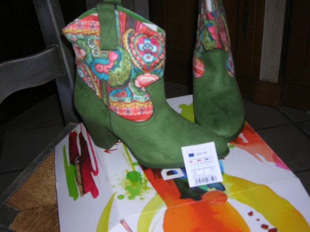 DESIGUAL val 124 eur NEUVES int CUIR 37 = 36 chaussures femme santiags bottines