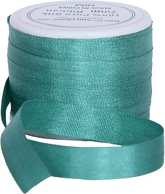 Threadart 100% pura seda lazo verde azulado - 7mm-Nº 625 - 10 metros