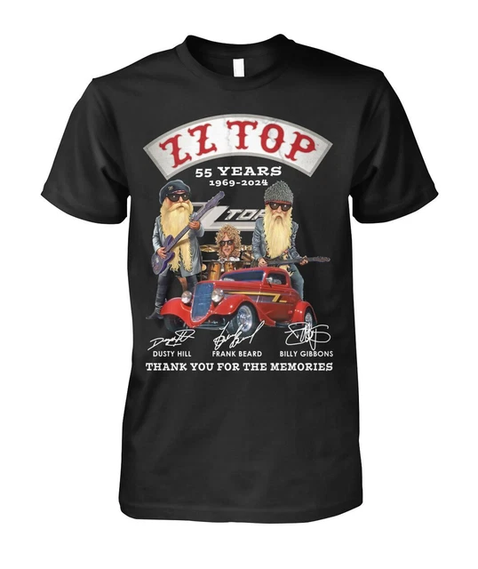 ZZ TOP 55 Years 19692024 Thank You For The Memories TShirt 8N320 £18.