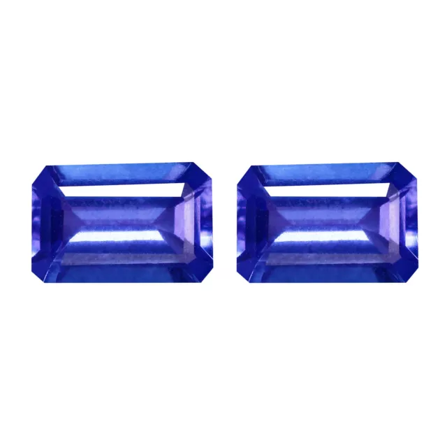 1.19Ct Marvelous 2Pcs Pair Octagan 5.5 mm 100% Natural AAA Purple Blue Tanzanite