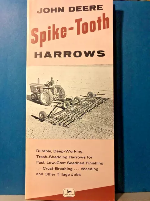 1960 JOHN DEERE Spike Tooth Harrows Advertising  Brochure A-1164-60-3 Plow Works