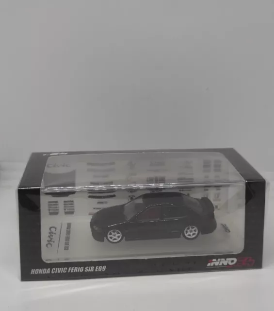 Inno64 Honda Civic Ferio SiR EG9 Super Deep Black JDM Complete Decal & Tyre