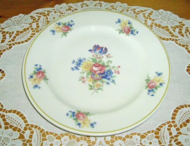 Vintage Syracuse China Restaurant COLONIAL Yellow Flowers 8 1/8" Plate ~