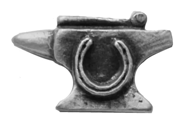 Blacksmith Farrier's Anvil Small Pewter Pin Badge