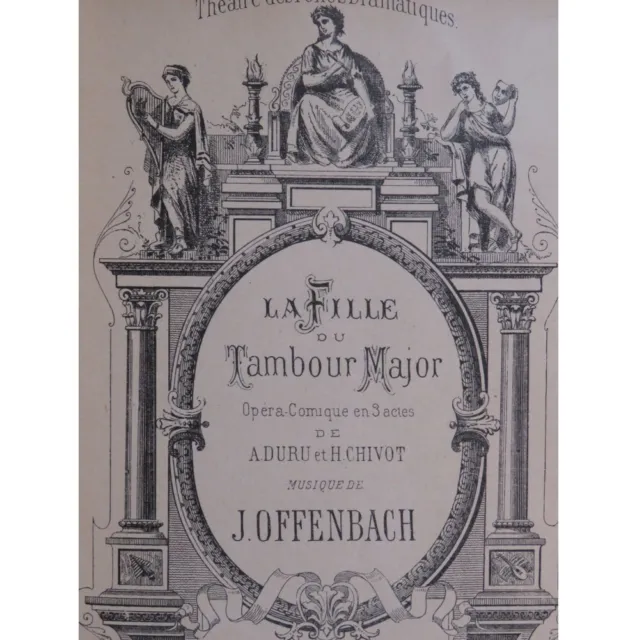 Offenbach Jacques La Mädchen der Trommel Dur Oper Piano Gesang ca1890
