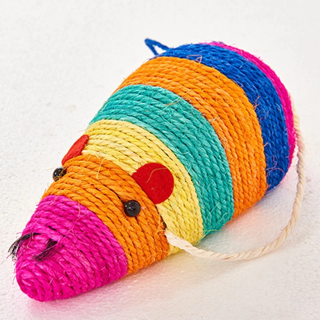1 pieza Sisal Rat Design tablero rascador para gatos creativo divertido colorido