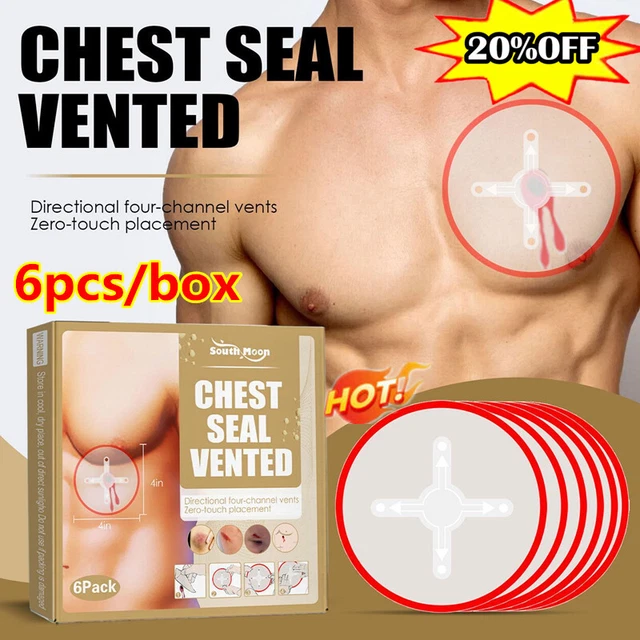6 pz Chest Seal Vented Strong Adhesion Trasparente Dressing Trauma nuovo