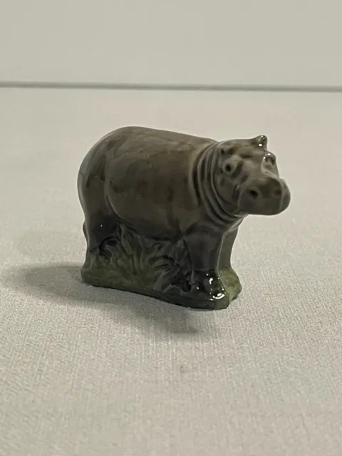Wade Whimsies Hippopotamus Animal Figurine England Number 2 Grey 2