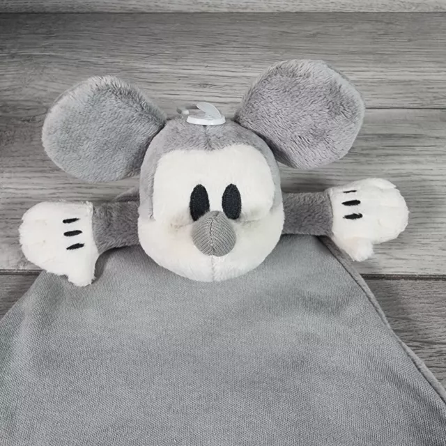 Baby Comforter Disney Mickey Mouse Grey White Blanket Doudou Soother Blankie