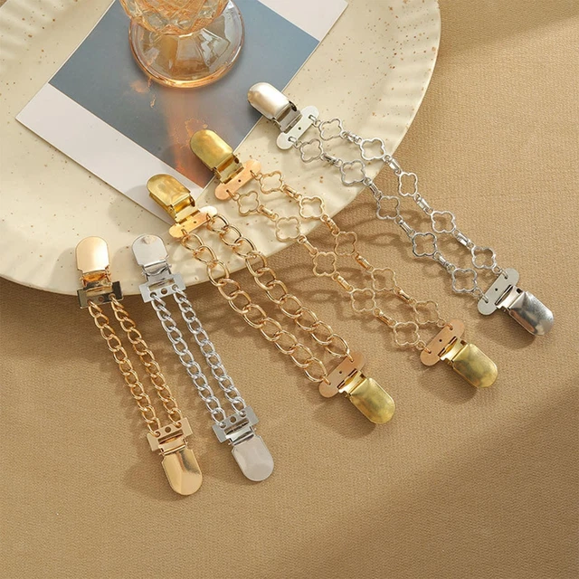 Epingle Vetement Femme Lot De 2 Clips Pour Cardigan En Métal - Style Rétro - Argent Et Or Antique Décoration Vêtement Vintage