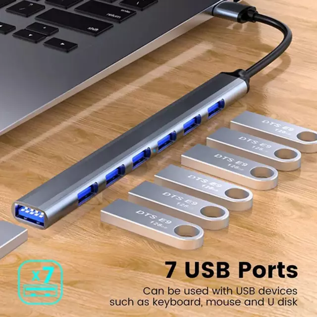 7 in 1 port USB-C Hub Type C To 4K HDMI USB 3.0 Adapter For Macbook Pro/Air M1 ~