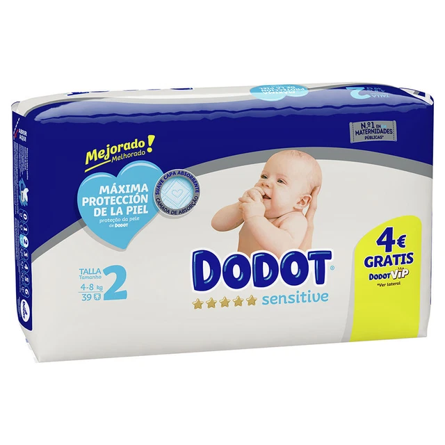 Bebé y Niños Dodot unisex DODOT SENSITIVE T2 pañales 4-8 kg 39 u