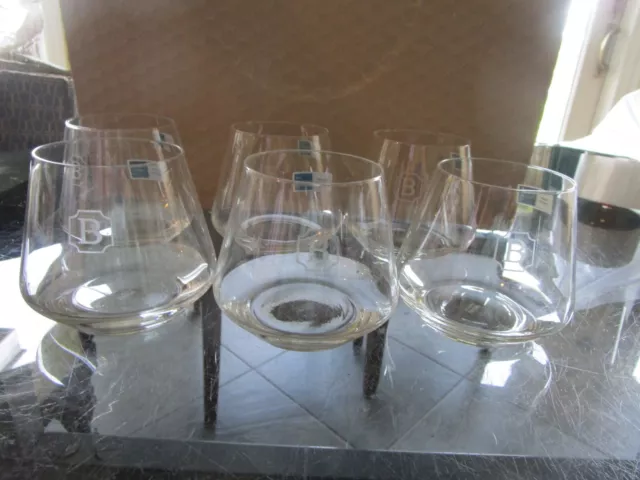 6 Williams Sonoma Schott Zwiesel Taste stemless red Wine Glasses monogrammed B