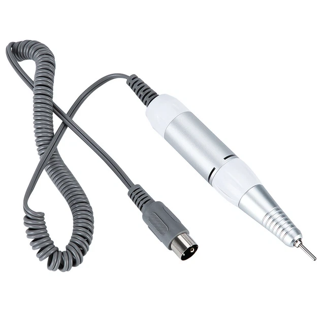 Máquina eléctrica taladro de uñas manija pieza de mano pluma manicura 30000 rpm herramienta plata