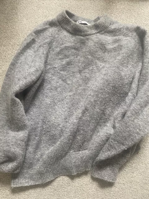 Zara Tan/Camel Jumper Sweater Size S Alpaca Wool Mix Used