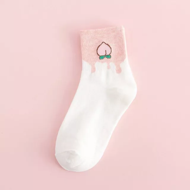 Cartoon Fruit Cotton Socks Strawberry Print Sock Women Harajuku Footwear 1pair S 2