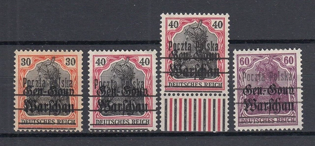 POLEN MiNr. 11/13 (1918) Falz/* (HINGE)