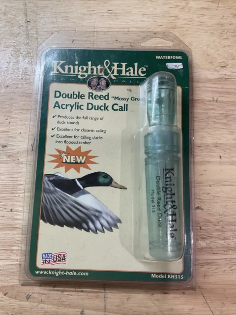 VINTAGE Knight & Hale Game Calls Single Reed Acrylic Duck Call Green KH315 NEW!