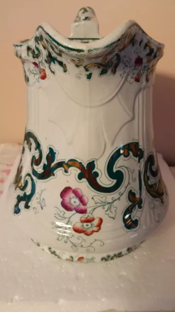 SCROLL Polychrome Pitcher by Edward Walley - Excellent Condition, Niagara Shape 3