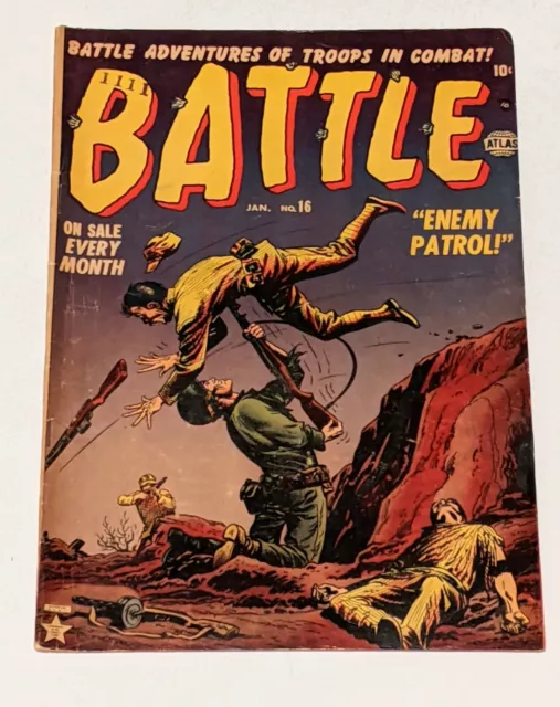 Battle #16 (Jan 1953, Atlas) VG- 3.5 Hitler story Russ Heath cover and art