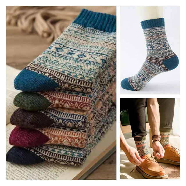 Winter 5 Pairs Mens Nordic Thermal Socks Warm Thick Walking Hike Chuncky Socks